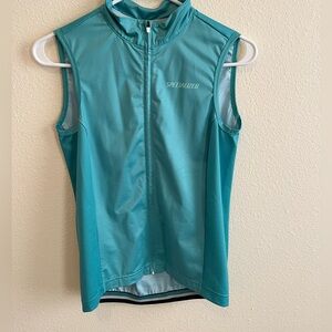 Specialized women’s light green sleeveless cycling jersey, size Small